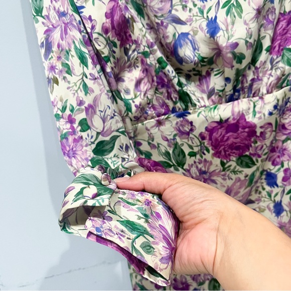 RARE Zara NWT Satin Effect Print Dress - Picture 9 of 11